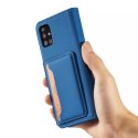 Magnet Card Case Case pour Samsung Galaxy A12 5G Pouch Wallet Card Holder Bleu