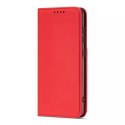 Magnet Card Case Case pour Samsung Galaxy A12 5G Pouch Wallet Card Holder Rouge