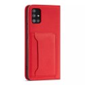 Magnet Card Case Case pour Samsung Galaxy A12 5G Pouch Wallet Card Holder Rouge