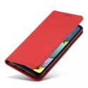 Magnet Card Case Case pour Samsung Galaxy A12 5G Pouch Wallet Card Holder Rouge