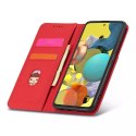 Magnet Card Case Case pour Samsung Galaxy A12 5G Pouch Wallet Card Holder Rouge