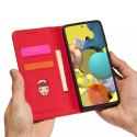 Magnet Card Case Case pour Samsung Galaxy A12 5G Pouch Wallet Card Holder Rouge