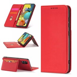 Magnet Card Case Case pour Samsung Galaxy A52 5G Pouch Wallet Card Holder Rouge