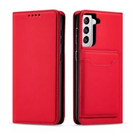 Porte-cartes magnétique pour Samsung Galaxy S22 Pouch Wallet Card Holder Rouge