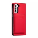 Porte-cartes magnétique pour Samsung Galaxy S22 Pouch Wallet Card Holder Rouge