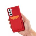 Porte-cartes magnétique pour Samsung Galaxy S22 Pouch Wallet Card Holder Rouge