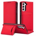 Porte-cartes magnétique pour Samsung Galaxy S22 Pouch Wallet Card Holder Rouge