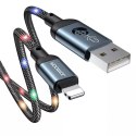 Câble durable Joyroom Câble USB - Lightning avec rétroéclairage LED sensible au son 2,4 A 1,2 m gris (S-1230N16)
