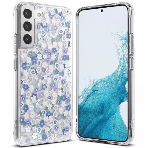 Ringke Fusion Design Coque blindée avec cadre en gel pour Samsung Galaxy S22 transparent (Fleurs sauvages) (F592R51)