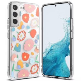 Ringke Fusion Design Coque blindée avec cadre en gel pour Samsung Galaxy S22 transparent (Floral) (F592R31)