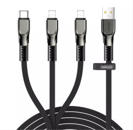 Câble USB Joyroom 3en1 - Lightning / Lightning / USB Type C 3,5A 480 Mbps 1,3m noir (S-1335K4)