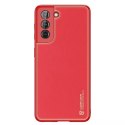 Coque élégante Dux Ducis Yolo en cuir écologique pour Samsung Galaxy S21 FE rouge