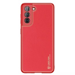 Coque élégante Dux Ducis Yolo en cuir écologique pour Samsung Galaxy S21 FE rouge