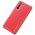 Coque élégante Dux Ducis Yolo en cuir écologique pour Samsung Galaxy S21 FE rouge