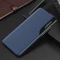 Eco Leather View Case étui élégant avec rabat et fonction de support pour Samsung Galaxy A73 bleu