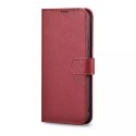 Étui portefeuille en cuir iCarer Haitang étui en cuir pour Samsung Galaxy S22 + (S22 Plus) housse de portefeuille rouge (AKSM05R