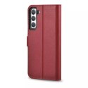 Étui portefeuille en cuir iCarer Haitang étui en cuir pour Samsung Galaxy S22 + (S22 Plus) housse de portefeuille rouge (AKSM05R