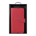 Étui portefeuille en cuir iCarer Haitang étui en cuir pour Samsung Galaxy S22 + (S22 Plus) housse de portefeuille rouge (AKSM05R