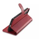 Étui portefeuille en cuir iCarer Haitang étui en cuir pour Samsung Galaxy S22 + (S22 Plus) housse de portefeuille rouge (AKSM05R