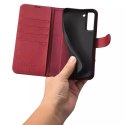 Étui portefeuille en cuir iCarer Haitang étui en cuir pour Samsung Galaxy S22 + (S22 Plus) housse de portefeuille rouge (AKSM05R