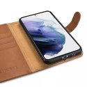 ICarer Haitang Étui portefeuille en cuir Étui en cuir pour Samsung Galaxy S22 Portefeuille Housse Marron (AKSM04BN)