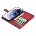 ICarer Haitang Étui portefeuille en cuir Étui en cuir pour Samsung Galaxy S22 Ultra Housse de boîtier de portefeuille Rouge (AKS