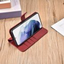 ICarer Haitang Étui portefeuille en cuir Étui en cuir pour Samsung Galaxy S22 Ultra Housse de boîtier de portefeuille Rouge (AKS