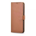 ICarer Haitang Etui portefeuille en cuir Etui en cuir pour Samsung Galaxy S22 Ultra Wallet Housse Marron (AKSM06BN)