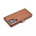 ICarer Haitang Etui portefeuille en cuir Etui en cuir pour Samsung Galaxy S22 Ultra Wallet Housse Marron (AKSM06BN)