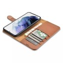 ICarer Haitang Etui portefeuille en cuir Etui en cuir pour Samsung Galaxy S22 Ultra Wallet Housse Marron (AKSM06BN)