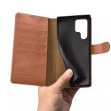 ICarer Haitang Etui portefeuille en cuir Etui en cuir pour Samsung Galaxy S22 Ultra Wallet Housse Marron (AKSM06BN)