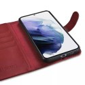 ICarer Haitang Etui portefeuille en cuir Etui en cuir pour Samsung Galaxy S22 Wallet Housse Rouge (AKSM04RD)