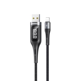 Remax Intelligent Digital Data USB - Lightning Cable overcharge protection programmable timer 2,1 A 1,2 m black (RC-096i black)
