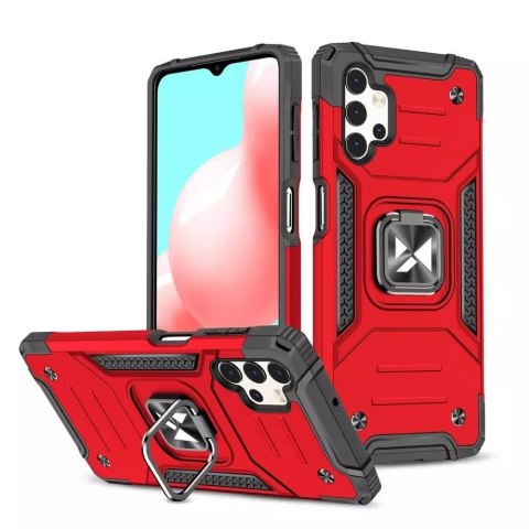 Wozinsky Ring Armor coque hybride robuste + support magnétique pour Samsung Galaxy A23 rouge