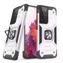 Wozinsky Ring Armor coque hybride robuste + support magnétique pour Samsung Galaxy S22 Ultra argent