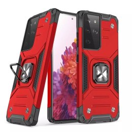 Wozinsky Ring Armor coque hybride robuste + support magnétique pour Samsung Galaxy S22 Ultra rouge