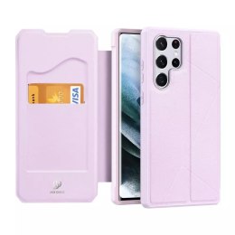 DUX DUCIS Skin X Etui type Bibliothèque pour Samsung Galaxy S22 Ultra rose