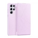 DUX DUCIS Skin X Etui type Bibliothèque pour Samsung Galaxy S22 Ultra rose