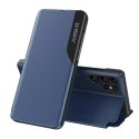 Eco Leather View Case élégant étui avec rabat et fonction de support pour Samsung Galaxy S22 Ultra bleu