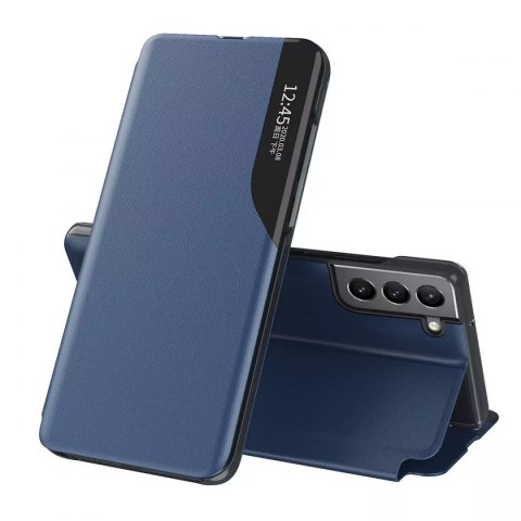 Eco Leather View Case étui élégant avec rabat et fonction de support pour Samsung Galaxy S22 + (S22 Plus) bleu