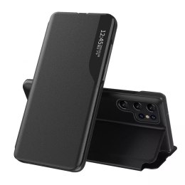 Eco Leather View Case étui élégant avec rabat et fonction de support pour Samsung Galaxy S22 Ultra noir