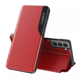 Eco Leather View Case un étui élégant avec rabat et fonction de support pour Samsung Galaxy S22 rouge