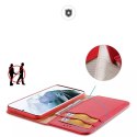 Étui type bibliothèque en cuir véritable Dux Ducis Hivo pour Samsung Galaxy S22 Ultra rouge