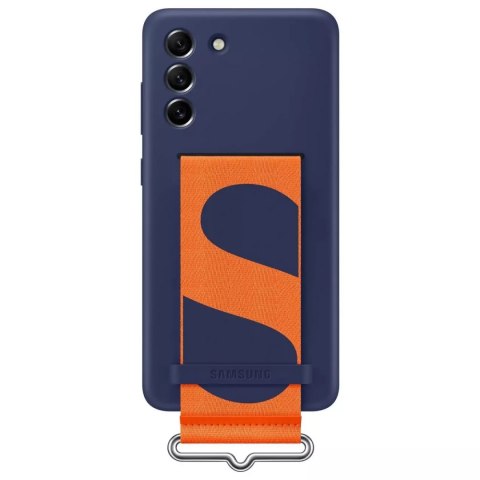 Housse en silicone avec sangle Samsung pour Samsung galaxy s21 fe bleu marine (ef-gg990tne)