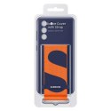 Housse en silicone avec sangle Samsung pour Samsung galaxy s21 fe bleu marine (ef-gg990tne)