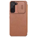 Nillkin Qin Leather Pro Case Case For Samsung Galaxy S22 Camera Protector Holster Cover Flip Cover Marron