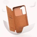 Nillkin Qin Leather Pro Case Case For Samsung Galaxy S22 Camera Protector Holster Cover Flip Cover Marron