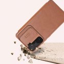 Nillkin Qin Leather Pro Case Case For Samsung Galaxy S22 Camera Protector Holster Cover Flip Cover Marron