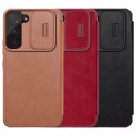 Nillkin Qin Leather Pro Case Case For Samsung Galaxy S22 Camera Protector Holster Cover Flip Cover Marron