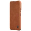 Nillkin Qin Leather Pro Case Case pour Samsung Galaxy S22 + (S22 Plus) Camera Protector Holster Cover Flip Cover Marron